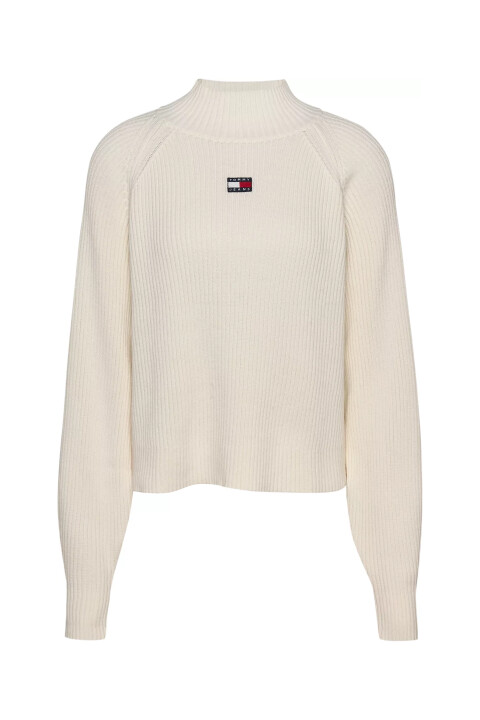 Kadın TJW BADGE MOCKNECK Kazak-Beyaz - Tommy Hilfiger