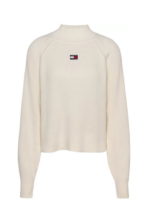 Kadın Tjw Badge Mockneck Kazak-Beyaz - Tommy Hilfiger