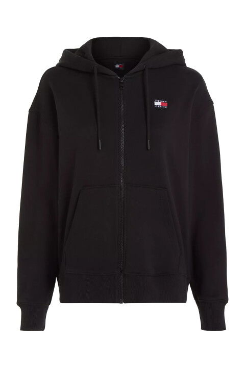 Kadın Tjw Badge Zıp Thru Hoodıe Ext Sweatshirt-Siyah - Tommy Hilfiger