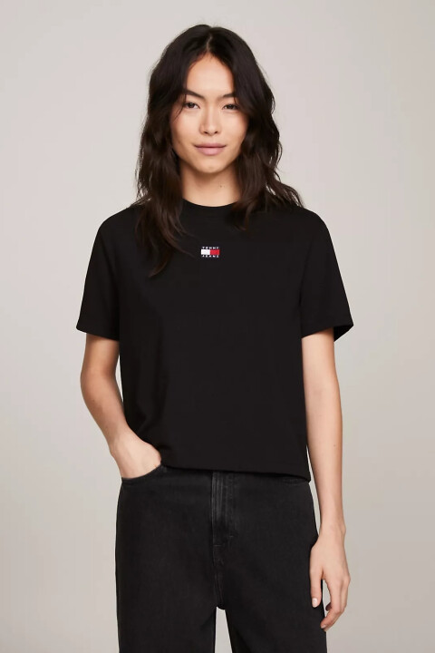 Kadın TJW BXY BADGE TEE EXT T-Shirt-Siyah - Tommy Hilfiger