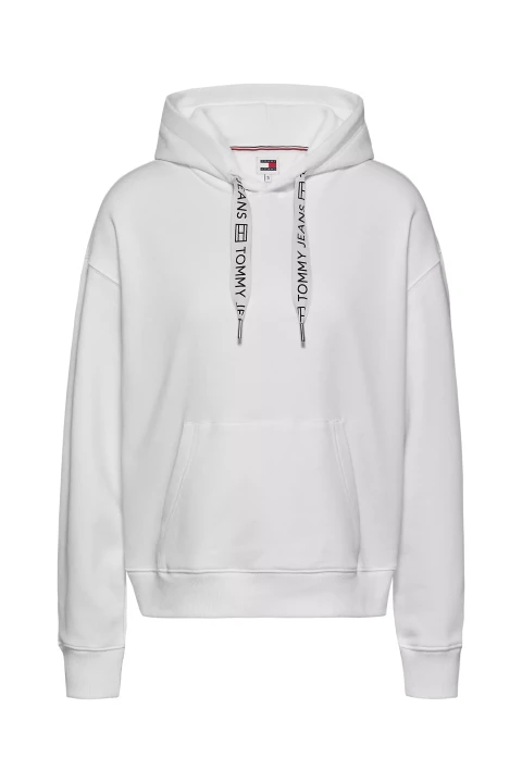 Kadın TJW BXY LOGO DRAWCORD HOODIE EXT Sweatshirt-Beyaz - 1