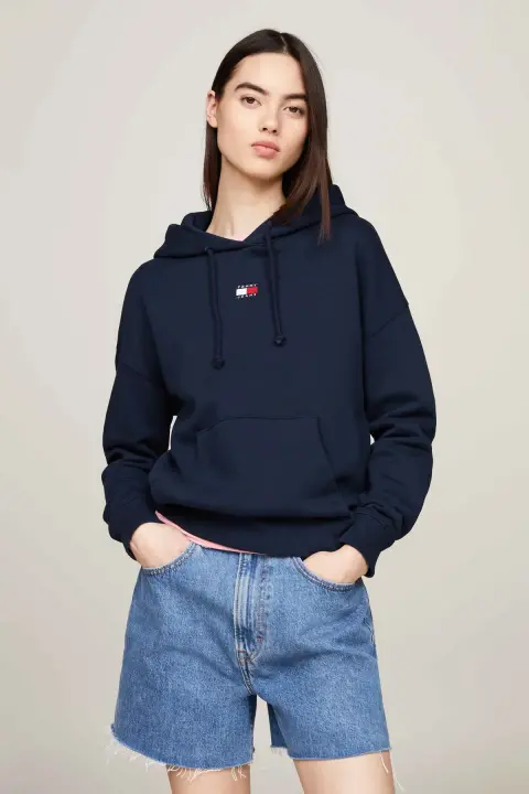 Kadın TJW BXY Logolu Kapüşonlu Sweatshirt - Lacivert - 1