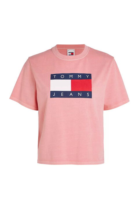 Kadın Tjw Bxy Tommy Flag Tee Ext T-Shirt-Pembe - Tommy Hilfiger