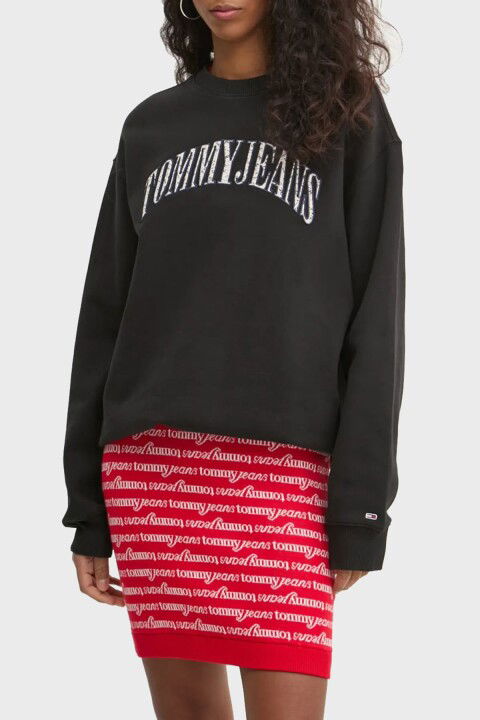 Kadın Tjw Floral Varsity Sweatshirt - Siyah - Tommy Hilfiger