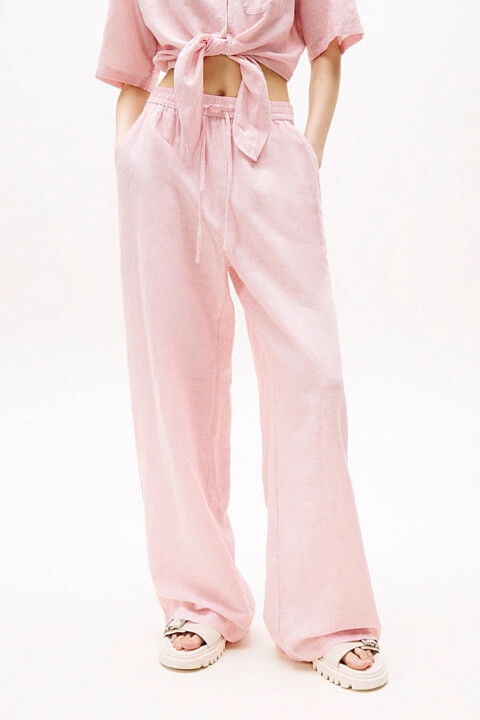 Kadın Tjw Geniş Paça Pantolon - Pembe - Tommy Hilfiger