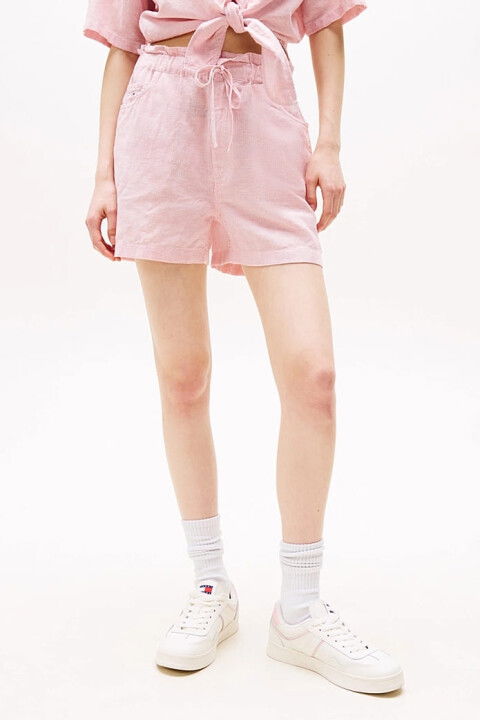 Kadın Tjw Linen Pamuklu Şort - Pembe - Tommy Hilfiger