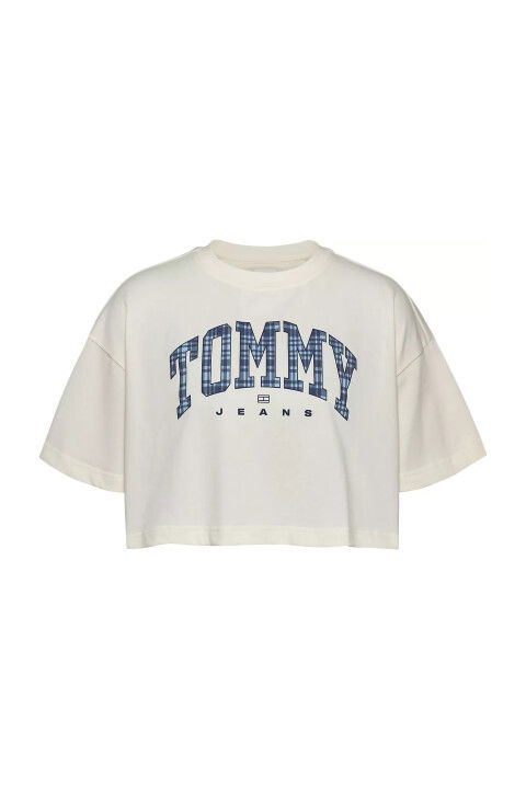 Kadın Tjw Ovs Crp Prep Explo 1 Tee Ext T-Shirt-Beyaz - Tommy Hilfiger