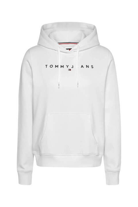 Kadın TJW Reg Linear Kapüşonlu Sweatshirt - Beyaz - Tommy Hilfiger