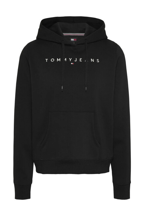 Kadın TJW Reg Linear Kapüşonlu Sweatshirt - Siyah - Tommy Hilfiger