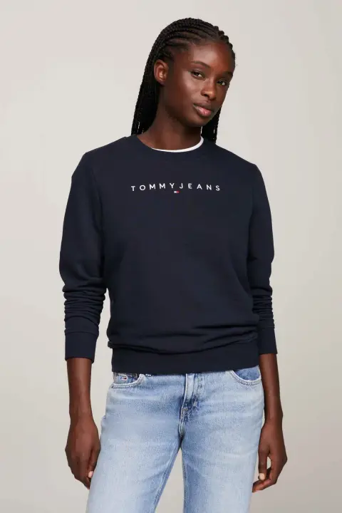 Kadın TJW Reg Linear Logolu Sweatshirt - Lacivert - 1