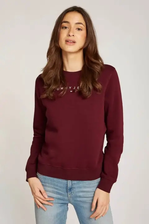 Kadın TJW Reg Linear Logolu Sweatshirt - Mor - 1