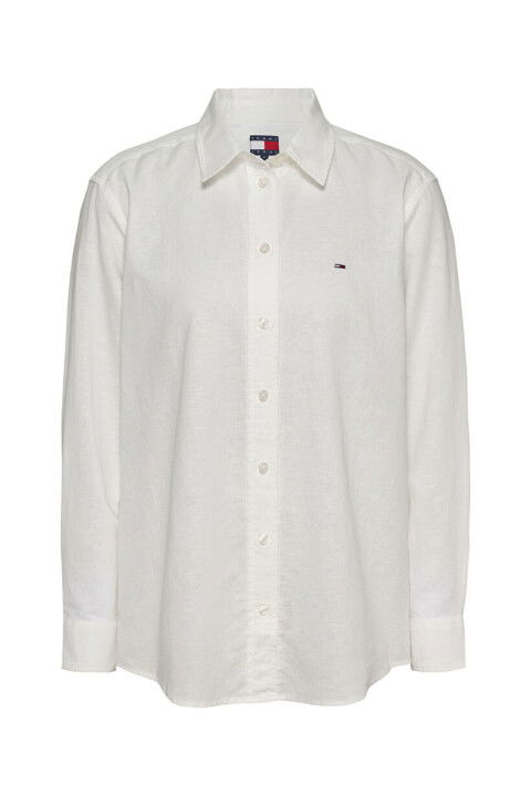 Kadın Tjw Relax Linen Gömlek - Ekru - Tommy Hilfiger