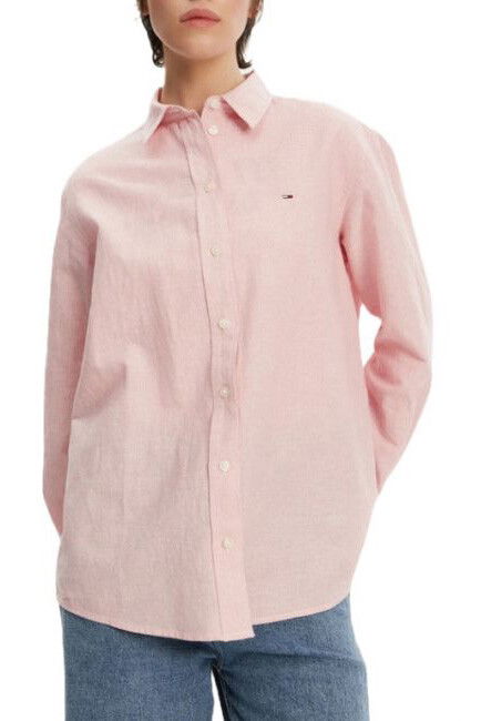 Kadın Tjw Relax Linen Gömlek - Pembe - Tommy Hilfiger