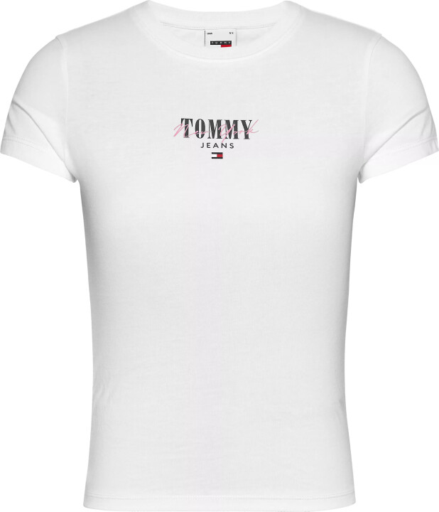 Kadın Tjw Slim Essntl Logo T-Shirt-Beyaz - Tommy Hilfiger