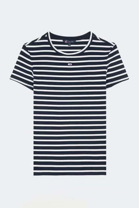 Kadın Tjw Slim T-Shirt - Lacivert/Beyaz - Tommy Hilfiger