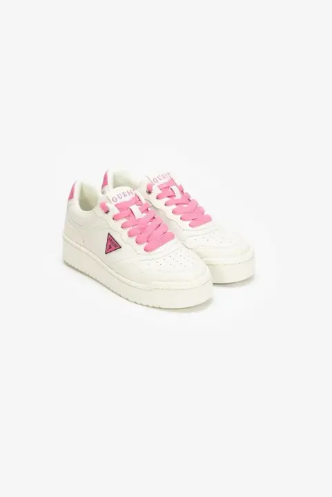 Kadın Üçgen Logolu Sneaker Ayakkabı - Beyaz Pembe - 2