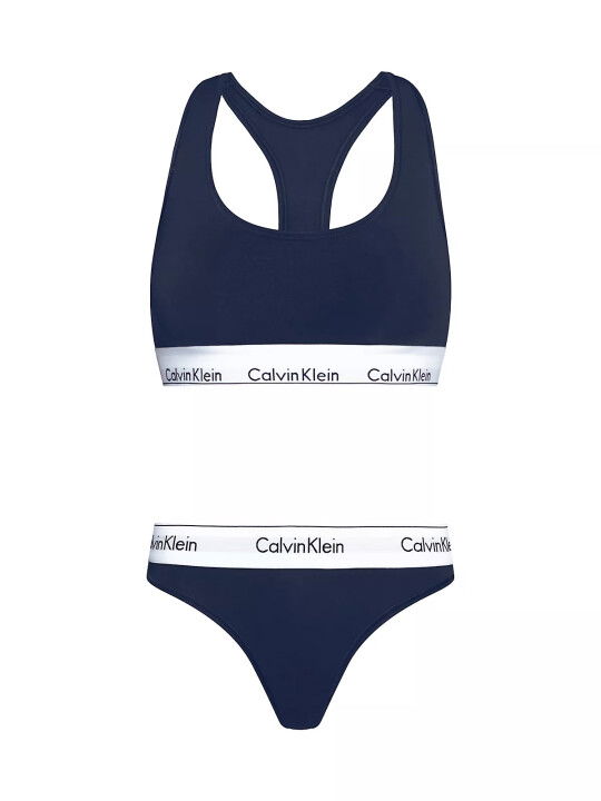 Kadın Unlıned Bra Set Sütyen Külot Takım-Lacivert - CALVIN KLEIN