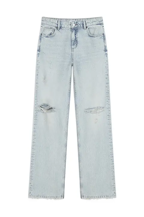 Kadın Wide Leg Fit Jean Pantolon - Açık İndigo - 5