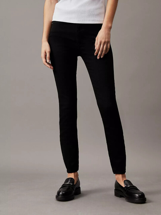 Kadın Yüksek Bel Super Skinny Ankle Jean Pantolon - Siyah - CALVIN KLEIN