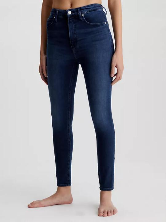 Kadın Yüksel Bel Süper Skinny Ankle Jean Pantolon - Lacivert - CALVIN KLEIN