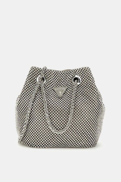 Kadın Zalina Rhinestone Mini El Çantası - Gümüş - Guess