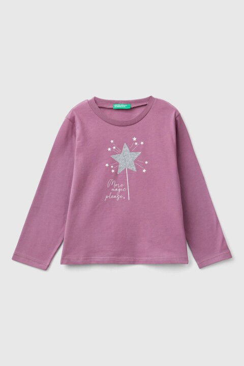 Kız Bebek Uzun T-Shirt - Mor - BENETTON