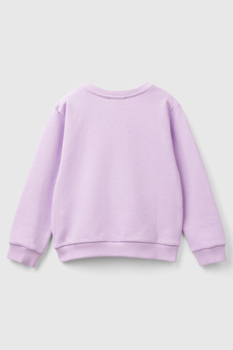 Kız Çocuk Bisiklet Yaka Sweatshirt - Lila - 2