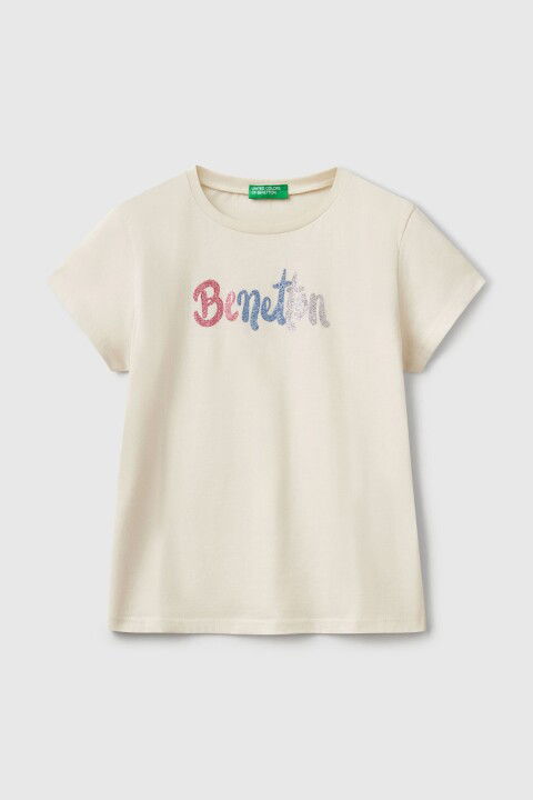 Kız Çocuk Bnt T-Shirt - Bej - BENETTON
