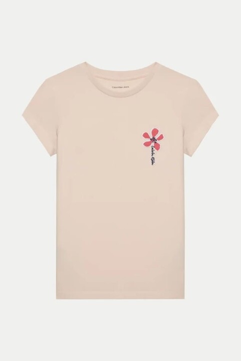 Kız Çocuk Ck Küçük Çiçek Logo T-Shirt - Açık Pembe - Calvin Klein