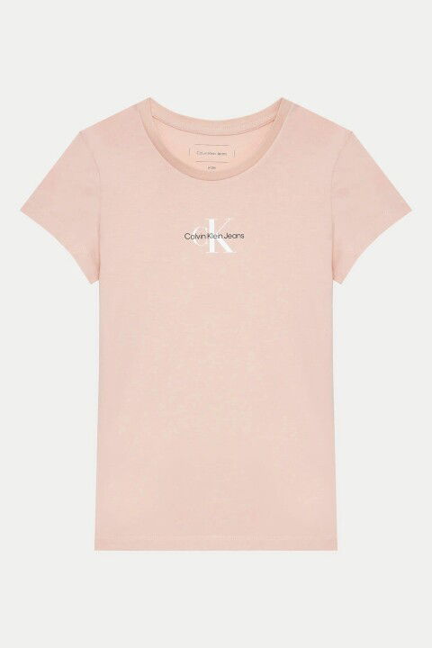 Kız Çocuk Ck Micro Monogram Logo T-Shirt - Pembe - Calvin Klein