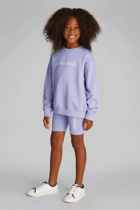 Kız Çocuk Ck Şortlu Eşofman Takımı - Açık Mor - Calvin Klein