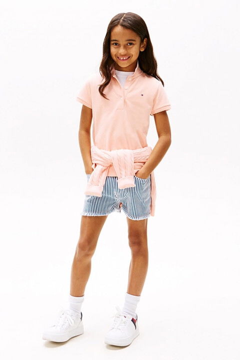 Kız Çocuk Essential Polo T-Shirt - Pudra - Tommy Hilfiger