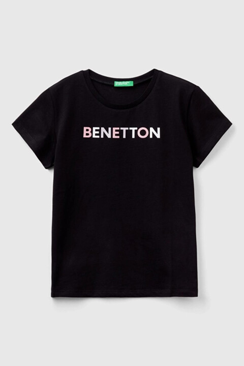 Kız Çocuk Kısa Kollu T-Shirt - Siyah - BENETTON