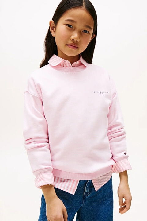 Kız Çocuk Mini Corp Bisiklet Yaka Sweatshirt - Pembe - Tommy Hilfiger