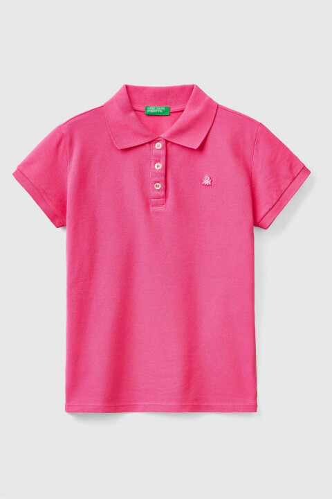 Kız Çocuk Polo T-Shirt - Fuşya - BENETTON