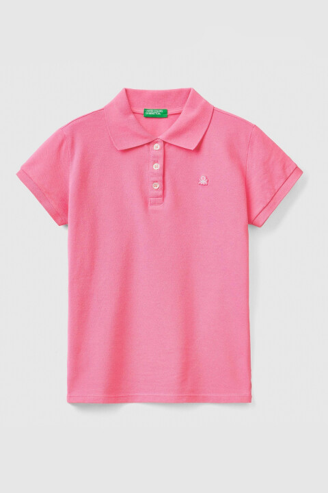 Kız Çocuk Polo T-Shirt - Pembe - BENETTON