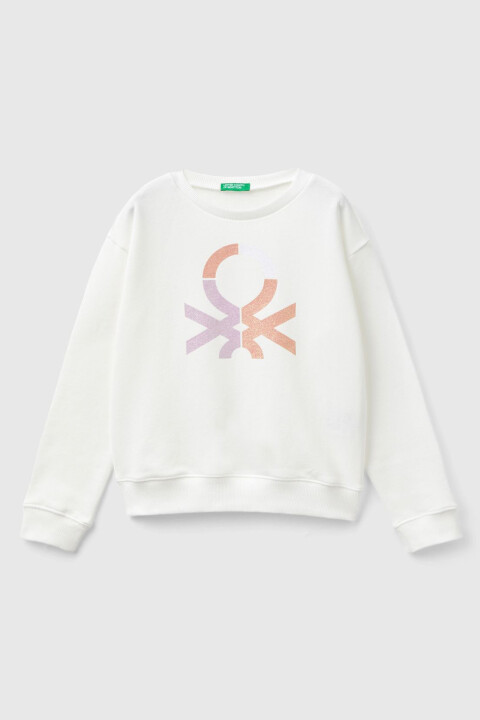 Kız Çocuk Sweatshirt - Beyaz - Benetton