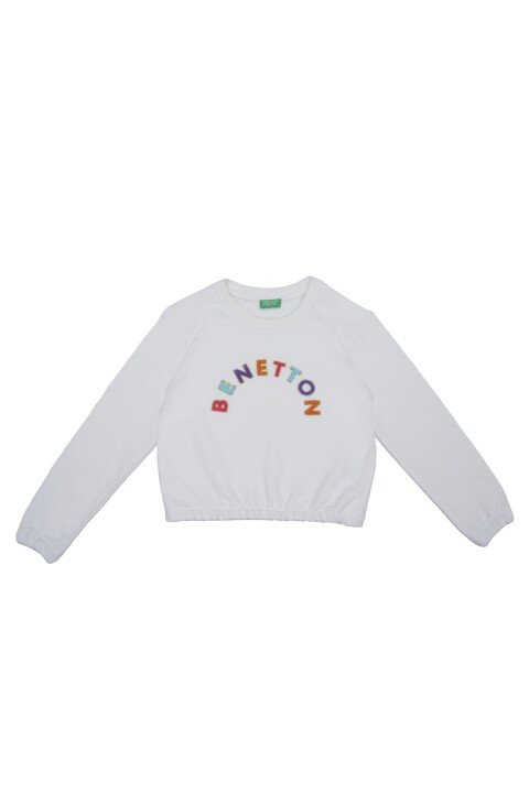 Kız Çocuk Sweatshirt - Ekru - Benetton