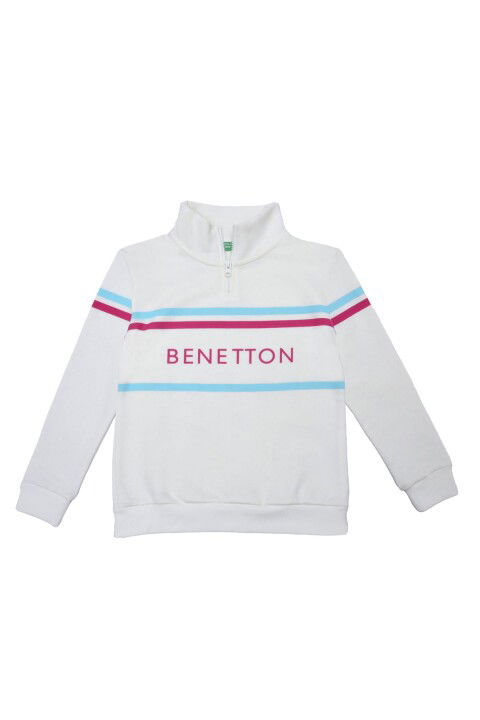 Kız Çocuk Sweatshirt - Ekru - Benetton