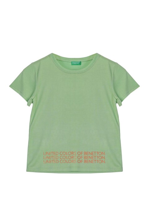 Kız Çocuk T-Shirt - Mint Yeşili - BENETTON