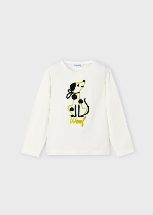 Kız Çocuk Uzun Kollu T-Shirt - Beyaz - MAYORAL
