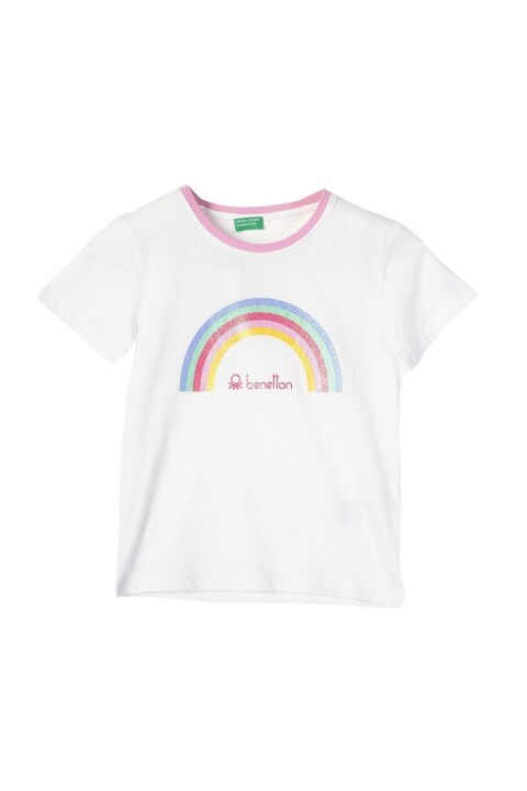 Kız Çocuk T-Shirt - Beyaz - BENETTON