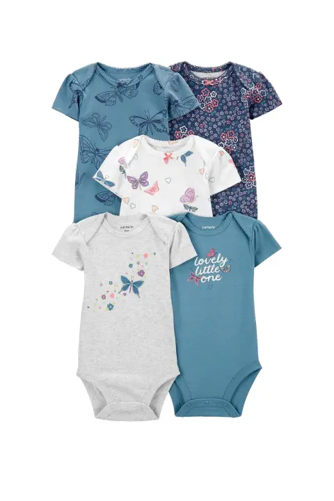 Layette Kız Bebek 5Li Kısa Kollu Body - 1