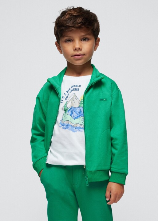 Erkek Çocuk Fermuarlı Sweatshirt-Yeşil - MAYORAL