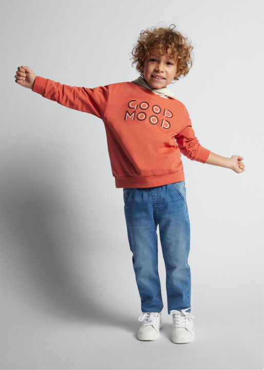 Erkek Çocuk Kapüşonlu Sweatshirt-Kırmızı - MAYORAL