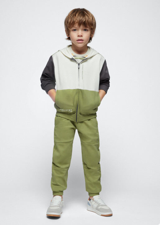 Erkek Çocuk Sweat Pantolon Şort Üçlü Takım-Yeşil - MAYORAL