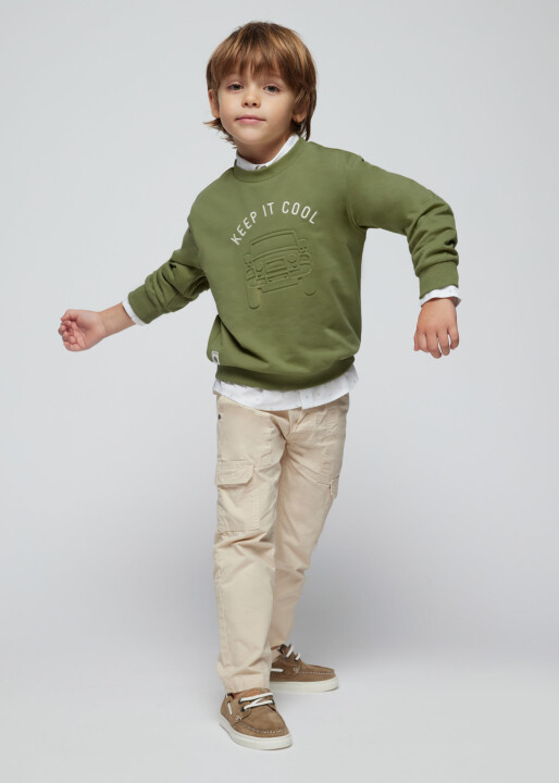 Erkek Çocuk Sweatshirt-Yeşil - 3