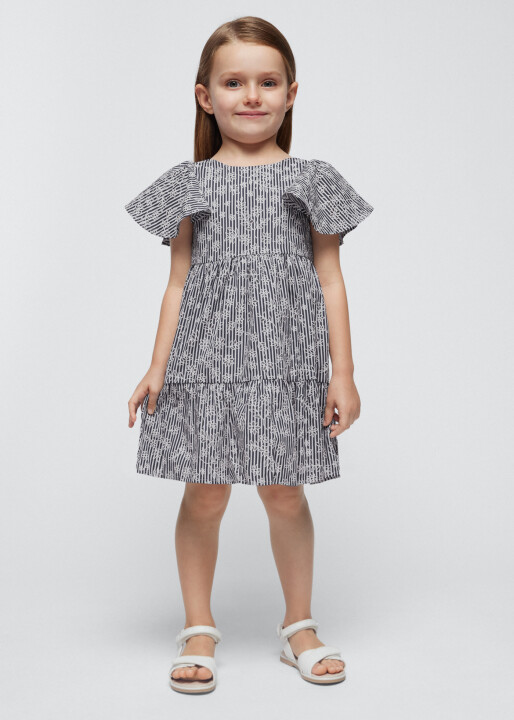 Kız Çocuk Çizgili Elbise -Lacivert - MAYORAL