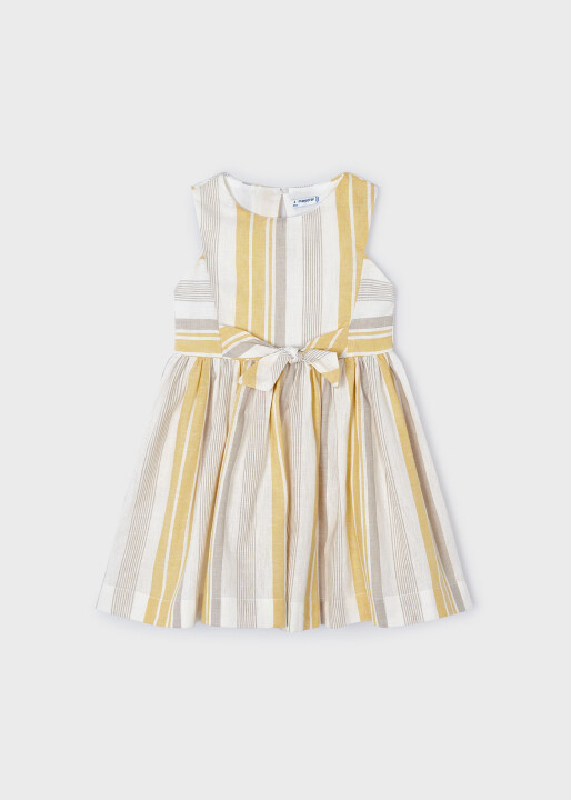 Kız Çocuk Çizgili Elbise-Sarı - MAYORAL