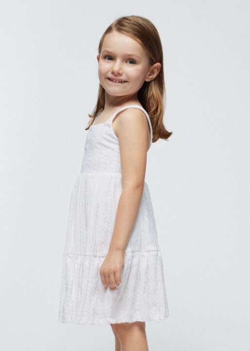 Kız Çocuk Elbise-Beyaz - MAYORAL